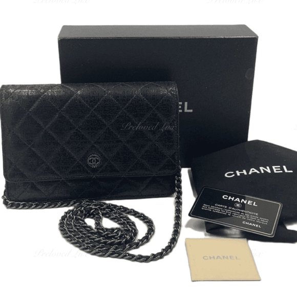 CHANEL Handbags - Chanel CC Wallet-on-the-chain WOC Metallic Sparkle Coated Tweed Bag Crossbody